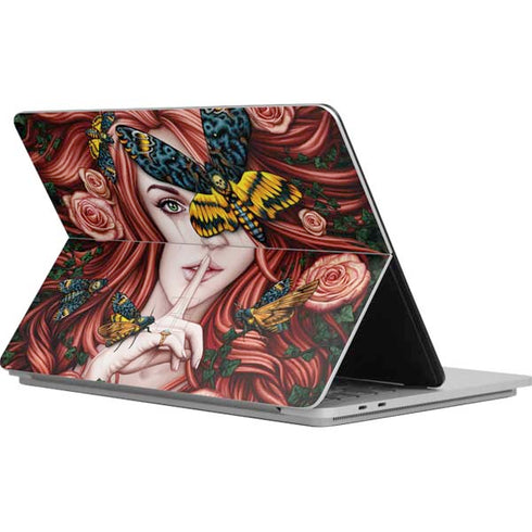 Gothic Woman and Death Moth Butterflies by Sarah Richter Surface Laptop Studio Skin